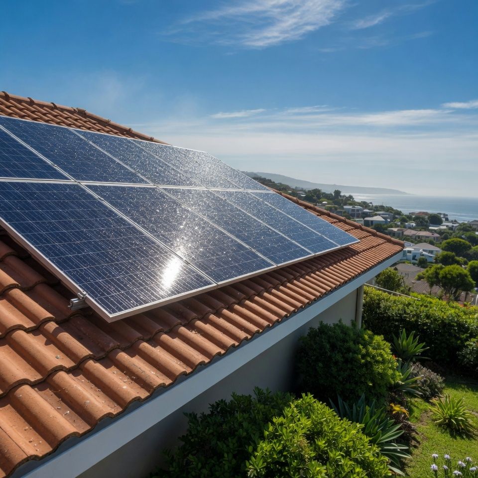 Sparkling clean solar panels on an East London roof after professional cleaning by Aurora Guard
